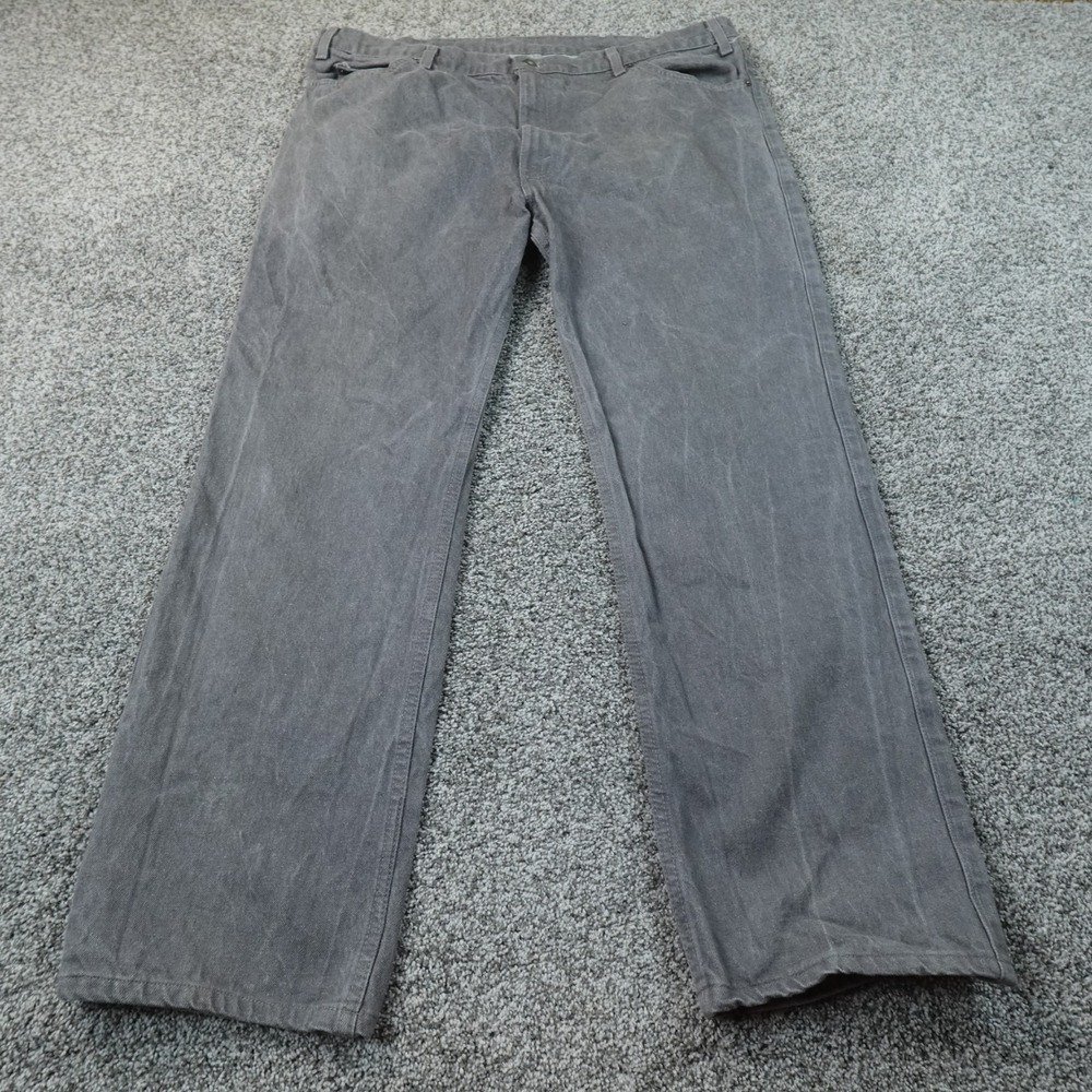 VTG Levis Jeans Mens 44X34 Gray Black Denim Pants Straight Western 80s 90s USA